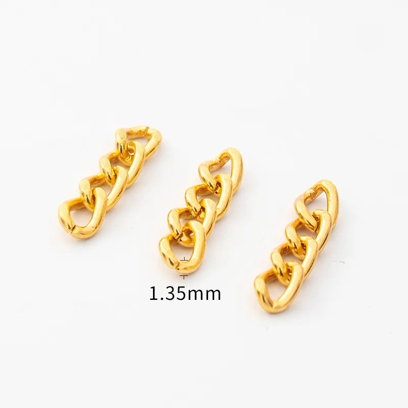 Cadena de anillo pequeño gratis Diy de 1,2 Mm, cadena corta de oro/plata disponible con anillo abierto, 4 eslabones, cadena de Metal, accesorios para llavero