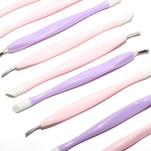 Poussoir de cuticule d'ongle à double extrémité de haute qualité dissolvant d'outil de manucure poussoir de cuticule d'acier inoxydable de peau morte - Product Image 3