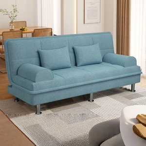Sofá <span class=keywords><strong>Cama</strong></span> Doble Minimalista para Sala de Estar, Acolchado Grueso, Fundas Extraíbles, Plegable - Product Image 4