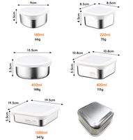Boîte à bento en acier inoxydable 304 avec couvercle en silicone, compatible micro-ondes, ronde, carrée, triangulaire, pour adultes et enfants