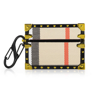 Coque <span class=keywords><strong>Airpods</strong></span> 1 <span class=keywords><strong>2</strong></span> Pro en cuir antichoc, sac de luxe classique Style coffre en PU, forme carrée, noir, nouvelle collection - Product Image 2