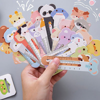 Ensemble de mini-règles créatives en forme de petits animaux, règle de mesure mignonne de dessin animé pour marque-page