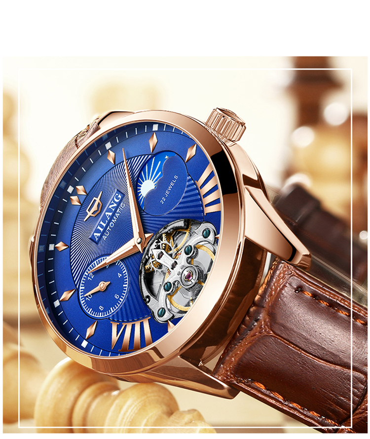 AILANG Orologio Meccanico Automatico di Lusso da Uomo, Cinturino