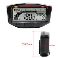 Kit Pengukur Kecepatan dan Tachometer Digital Trail Tech 752-119 Hitam untuk Honda Yamaha Kawasaki Suzuki 1995-2019