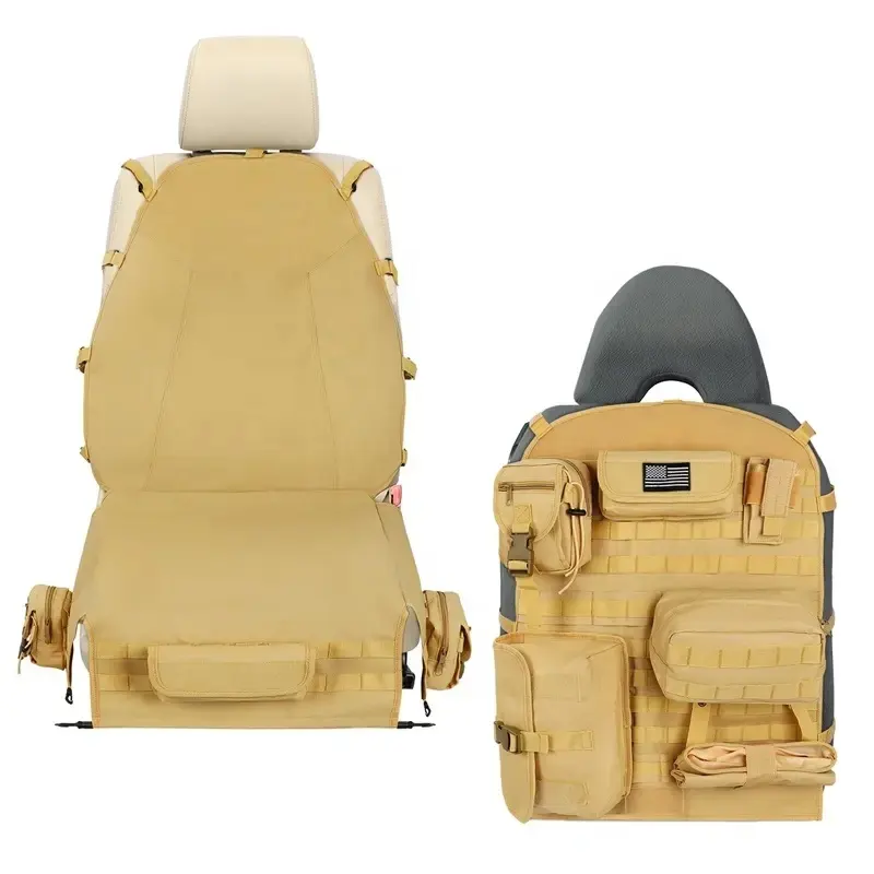 Best Selling Universal Multi-Pocket Tactical Car Front Seat Cover Molle Vehicle Seat Back Car Organizer Bags For Jeep Ford Truck