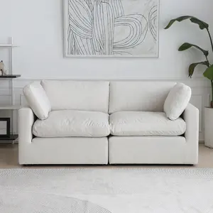 Azul Marino blanco gris dos plazas 2 piezas sofá modular loveseat nube