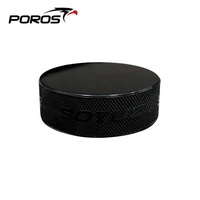 POROS rondelles de hockey sur glace en caoutchouc pour la pratique et l'entraînement classique, règlement officiel, 6oz diamètre 3 "épaisseur noir
