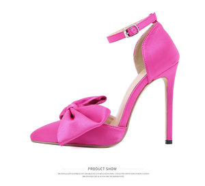 Tacones Altos de Satén Coloridos con Lazo, Cómodos, de 12 cm, Disponibles en Tallas 35-42, Primavera 2023 - Product Image 5