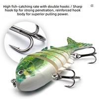 Leurre de pêche multi-sections, leurre nageur 7 segments, leurre artificiel pour carpe, leurre en plastique multi-articulé en forme de S pour achigan