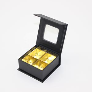 Kotak hadiah cokelat hitam dengan pembagi & jendela bening - Product Image 2