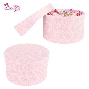 Yiyu Factory Price Custom Floral Print Rigid Cardboard <strong>Box</strong> <strong>for</strong> Rose <strong>Bouquet</strong> Jewelry Rounded Flower Gift <strong>Box</strong> Valentine's Day - Product Image 1