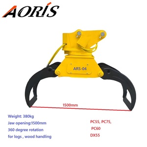 微型挖掘机PC50 360度旋转用ARS-04木材抓斗，电磁阀操纵杆操作发动机为核心部件 - Product Image 1