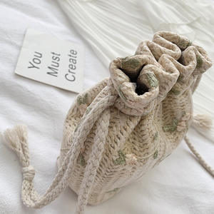 Nuevo Bolso Tejido 2026 para Mujer, de Moda, con Cordón Versátil, Tipo Cubo, de Hombro Único y Bandolera, de Paja - Product Image 5