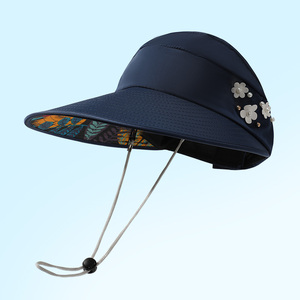 Venta al por mayor a prueba de viento cuerda viaje <span class=keywords><strong>visera</strong></span> gorras verano mujeres sol protección UV sombrero de <span class=keywords><strong>playa</strong></span> - Product Image 1