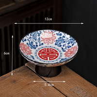 Chinees blauw-wit porseleinen fruitplateau met afneembaar ontwerp, precisie-geproduceerd, hoog, hartvormig, retro Amerikaanse stijl voor thuisgebruik