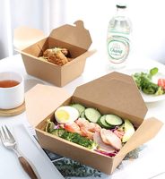 30 Oz Récipients alimentaires à emporter Jetables en papier brun Boîte alimentaire à emporter Résistant aux fuites de graisse Kraft Déjeuner Repas Boîtes alimentaires