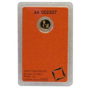 Tarjeta de Ensayo de Plástico para <span class=keywords><strong>Oro</strong></span> Valcambi de <span class=keywords><strong>1</strong></span> Gramo, Embalaje de Seguridad Redondo en Blister - Product Image 5