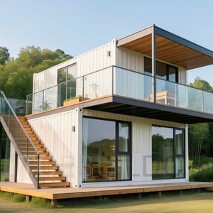 Maisons préfabriquées modulaires en conteneurs de luxe modernes et respirantes de fabrication chinoise, plans pour villa, bureau, immeuble, appartement - Product Image 1