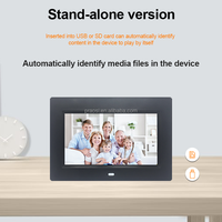 Cadre photo numérique avec écran IPS de 7 pouces, résolution 1024*600, option batterie, grand angle de vision, écran LCD 4 Go, lecture vidéo, cadre photo