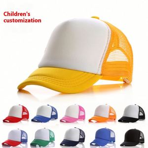Kids 5 Panels <b>Foam</b> <b>Padded</b> Trucker Hat Mesh Cap Printed Logo Available Advertising Cap Baseball Cap for Children - Product Image 2