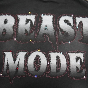 T-shirt da uomo con strass squadrato in spugna francese con stampa digitale personalizzata con stampa bianca - Product Image 6