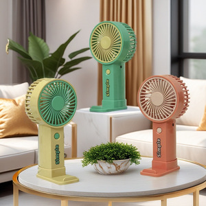 Simple Portable Mini Handheld <b>Fan</b> 5W DC Motor Rechargeable Battery Hands-Free With <b>Stand</b> For Outdoor Use - Product Image 1