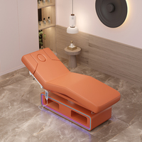 Nuevo Diseño de Cama Facial Multifuncional para Salón de Belleza, Ajustable, Médica, con 3 Motores, Eléctrica, Mesa de Masaje con Lámpara