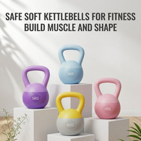 Kettlebell violet 6 kg 13 lb en fer avec revêtement antidérapant pour femmes, entraînement complet du corps, squats, kettlebells pour débutants, entraînement à domicile