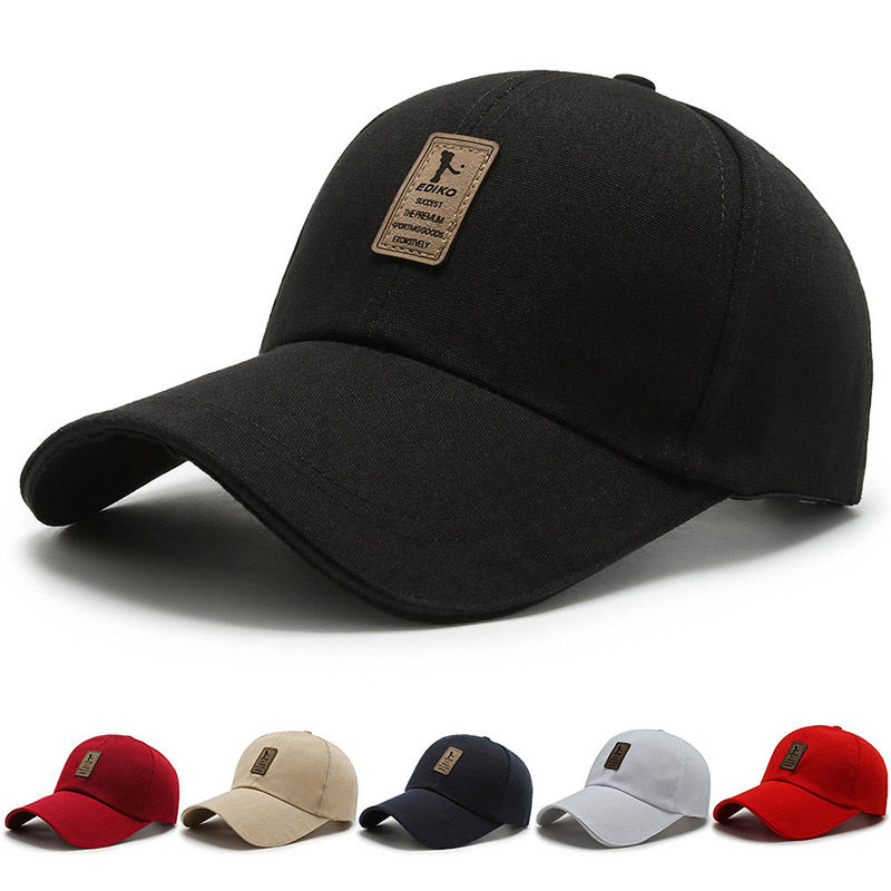 Topi bisbol pas Logo bordir pria, topi olahraga bisbol 6 Panel Logo kustom modis grosir