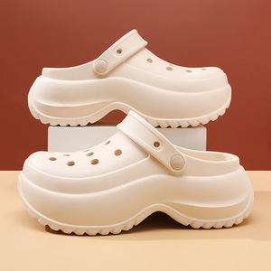 Women's Platform <b>Clogs</b> EVA Sole Height Increasing Summer Outdoor Comfortable Closed Toe Garden Shoes White Black Khaki 35-40 - Product Image 1