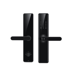 Serrure de porte intelligente antivol Sinovo pour extérieur avec contrôle par application Tuya WiFi, empreinte digitale, BLE, 4 piles AA, noir, garantie 1 an - Product Image 1