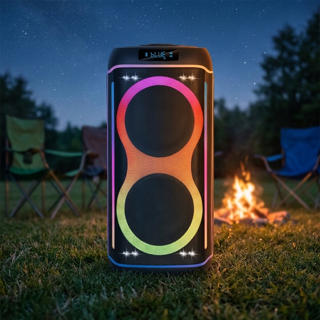 Altavoz De Karaoke Bafle Bleutoof Haut Parleur Avec Micro Outdoor Dj Party Dual 8 Inch Karaoke Speaker with Mic and bluetooth