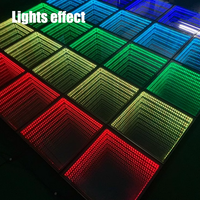 Plancher de danse en PVC LED RGB jaune, taille personnalisable, étanche IP67, contrôle DMX512 8 canaux, lumières mobiles pour mariage, fête, DJ, discothèque