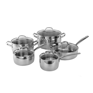 Juego de Ollas <span class=keywords><strong>AXA</strong></span> de 8 Piezas de Acero Inoxidable Ecológico, Diseño Clásico, Apto para Gas e Inducción, con Tapa - Product Image 1