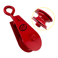 Poulie à roue unique 0,1T, rouge, avec œil pivotant, pour treuil à câble, bloc de levage pour petits cargaisons et outils de construction