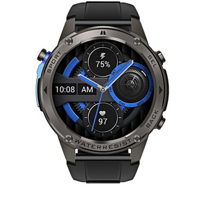Montre connectée de sport GPS étanche 5ATM IP68 avec écran AMOLED, suivi de la fréquence cardiaque, de l'oxygène sanguin, appels Bluetooth, suivi du sommeil, bracelet magnétique en gel de silice double - Product Image 3