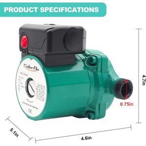 Pompe de circulation d'eau KolerFlo 3/4 pouce RS15/6 115V 60Hz pour système de chauffe-eau - Product Image 3