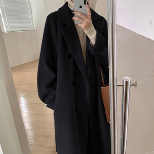 Wholesale 2025 Autumn and Winter New Fashion Elegant Temperament Simple Suit Collar <strong>Long</strong> Sleeve <strong>Long</strong> Woolen Women's <strong>Coat</strong> - Product Image 3