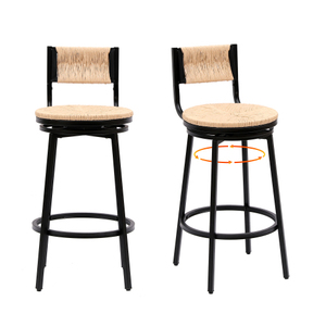 Modern High <b>Bar</b> Chairs Set of <b>2</b> Wooden Metal Design Wholesale Price Adjustable for Home <b>Bar</b> Hotel Restaurant Kitchen - Product Image 5