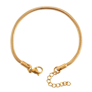 Bracelet chaîne serpent rond en acier inoxydable pour femmes et hommes, bracelet de cheville, jonc, accessoires de fabrication de bijoux pour main et pied - Product Image 1