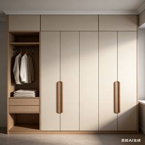 Dressing tendance avec cadre en acier inoxydable et panneaux de couleur neutre, design de placard de luxe pour chambres modernes - Product Image 3