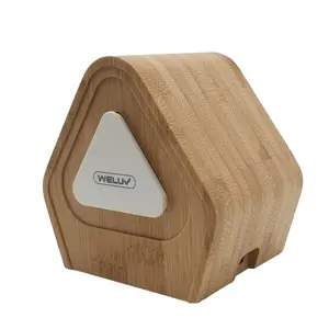 手工木质书桌充电架，适用于Etsy独特礼品天然实心竹无线充电器3合1，适用于iPhone iWatch Airpods