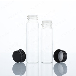 Venta al por mayor logotipo personalizado transparente vacío diámetro 22mm 5ml 10ml 20ml 30ml botella de tubo de vidrio con tapa de aluminio de tornillo negro - Product Image 6