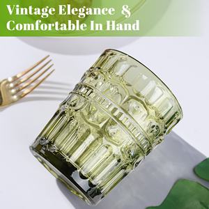 แก้วไวน์ขายส่ง แก้วไวน์ทรงสูงลายนูนรูปมงกุฎ 320 มล. แก้ววินเทจสำหรับงานปาร์ตี้ - Product Image 4