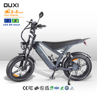 Bicicleta Eléctrica OUXI GT20 con Suspensión Trasera, 48V 15Ah, Largo Alcance, 20 Pulgadas, Híbrida, de Montaña, en Stock en la UE