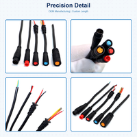 Connecteur rapide M8 électrique étanche IP67 à 2/3/4/5/6/7/8 broches mâle, en PVC ignifuge, certifié ISO9001, pour câble noir