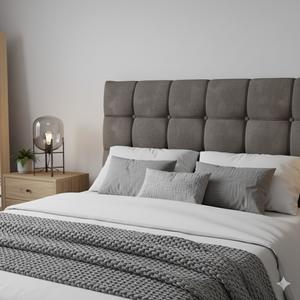 Lit capitonné moderne et luxueux de style français, avec coffre de rangement réglable, en tissu velours, cadre en bois, sommier à lattes et tête de lit. - Product Image 6