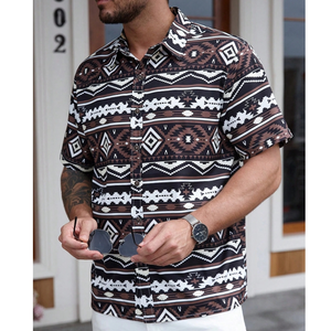 <span class=keywords><strong>Camicia</strong></span> da uomo con Aloha da uomo stampata a forma di Moq stile Hawaii a manica corta <span class=keywords><strong>camicia</strong></span> Casual in poliestere Spandex per le vacanze - Product Image 2