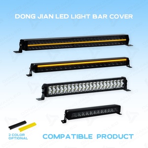 Barre lumineuse LED tout-terrain 4x4, à rangée simple ou double, avec couvercles de protection noirs et jaunes, accessoires de conduite pour voiture, camion, Jeep, UTV, caravane - Product Image 2