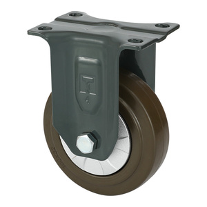 Mittelgroße Schwerlast-Lenkrolle 3/4/5/6/8/10 Zoll Schwarzes Vollgummirad mit PA-Trolleyrad für Schubkarre und Handwagen - Product Image 3